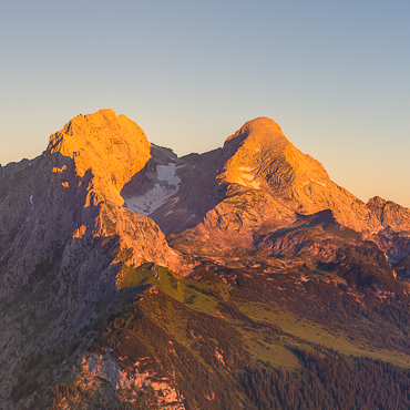 Panorama, Schachen, Morgenrot,Alpenglühen