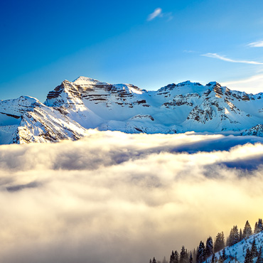 Die Soiernspitze im Winter. Von Links die Krapfenkarspitze - Soiernspitze - Reißende Lahn.