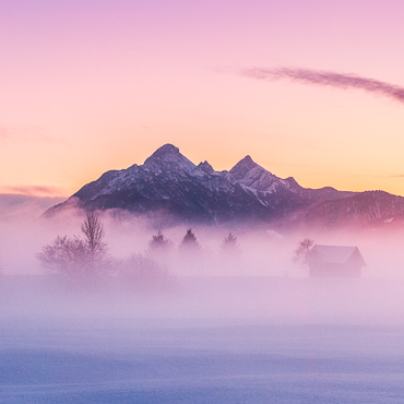 Nebelstimmung in Wallgau in der Alpenwelt Karwendel